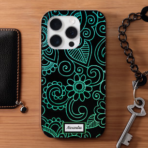 Gepersonaliseerd Henna Yoga Patroon iPhone 15 Pro Case