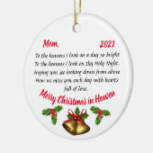 Gepersonaliseerd herdenkingsornament keramisch ornament (Links)