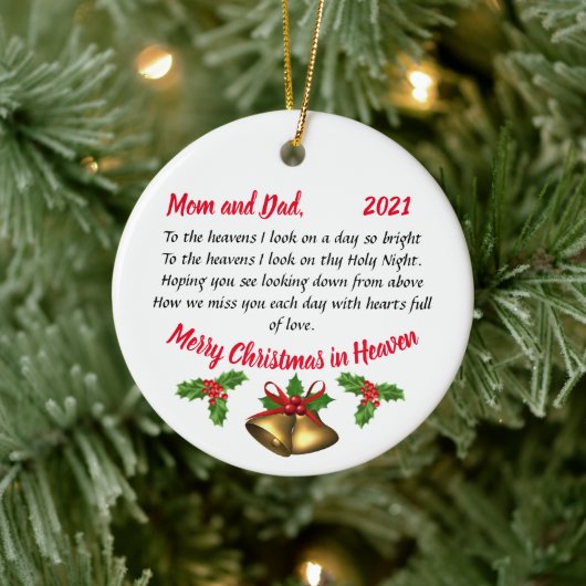 Gepersonaliseerd herdenkingsornament keramisch ornament (Boom)