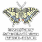 Gepersonaliseerd herdenkingsverlies van Butterfly  Sticker (Voorkant)