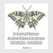 Gepersonaliseerd herdenkingsverlies van Butterfly  Sticker (Vel)