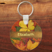 Gepersonaliseerd Herfst olievlekken Sleutelhanger (Voorkant)