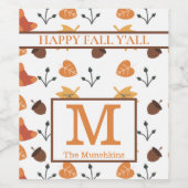 Gepersonaliseerd Herfst wijnlabel Wijn Etiket (Enkel label)