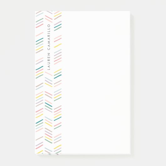 Gepersonaliseerd herringbone post-it-Roos Post-it® Notes (Voorkant)