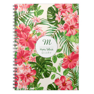 Gepersonaliseerd Hibiscus Flower Monogram S Notiti Notitieboek