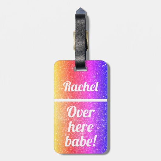Gepersonaliseerd hier babe | Funny Bagagelabel (Achterkant verticaal)