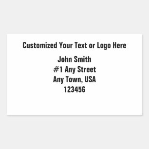 Gepersonaliseerd hier Jouw tekst of Logo Rechthoekige Sticker