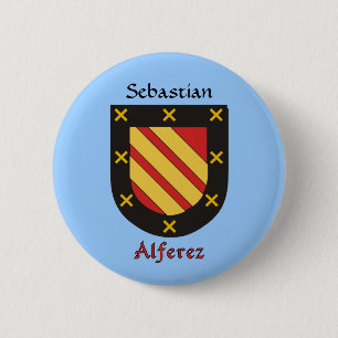 Gepersonaliseerd historisch schild van Alferez Ronde Button 5,7 Cm