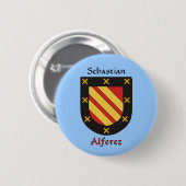Gepersonaliseerd historisch schild van Alferez Ronde Button 5,7 Cm (Voorkant /achterkant)