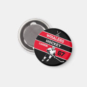 Gepersonaliseerd Hockey Magnet Magneet (Voorkant / Achterkant)