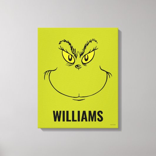 Gepersonaliseerd Hoe Grinch gestolen kerst gezicht Canvas Afdruk (Voorkant)