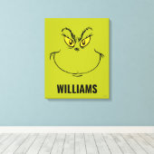 Gepersonaliseerd Hoe Grinch gestolen kerst gezicht Canvas Afdruk (Insitu (Houten vloer))