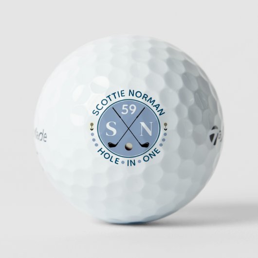 Gepersonaliseerd hole-in-one Classic Monogram Golfballen (Voorkant)