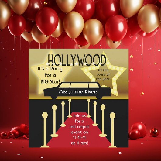 Gepersonaliseerd Hollywood Glamour Verjaardagsuitn Kaart