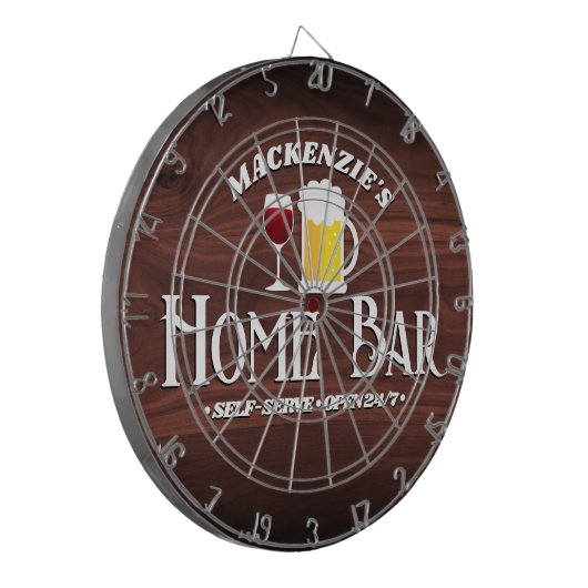 Gepersonaliseerd Home Bar Thema Dartbord (Voorkant Links)