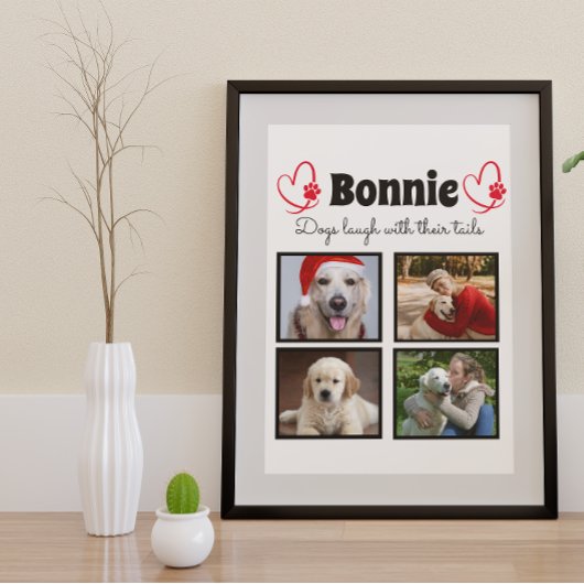 Gepersonaliseerd hond vier poster voor fotocollage