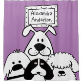 Gepersonaliseerd Hondenliefhebber Douchegordijn (Voorkant)