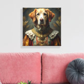 Gepersonaliseerd hondenportret: uw hond als ridder canvas afdruk (Insitu (Woonkamer))
