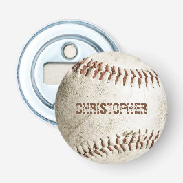 Gepersonaliseerd honkbal button flesopener