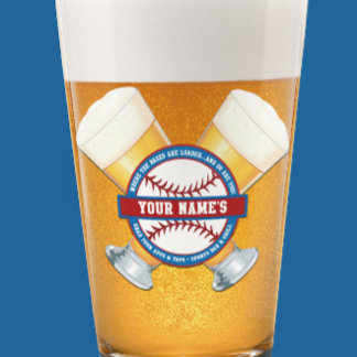 Gepersonaliseerd honkbal en bier glas