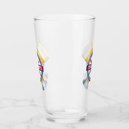 Gepersonaliseerd honkbal en bier glas (Links)