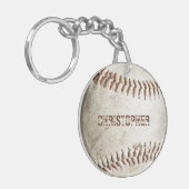 Gepersonaliseerd honkbal sleutelhanger (Voorkant Links)