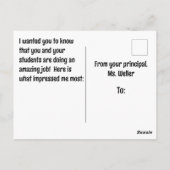 Gepersonaliseerd hoofdbezoek positieve feedback kl briefkaart (Achterkant)