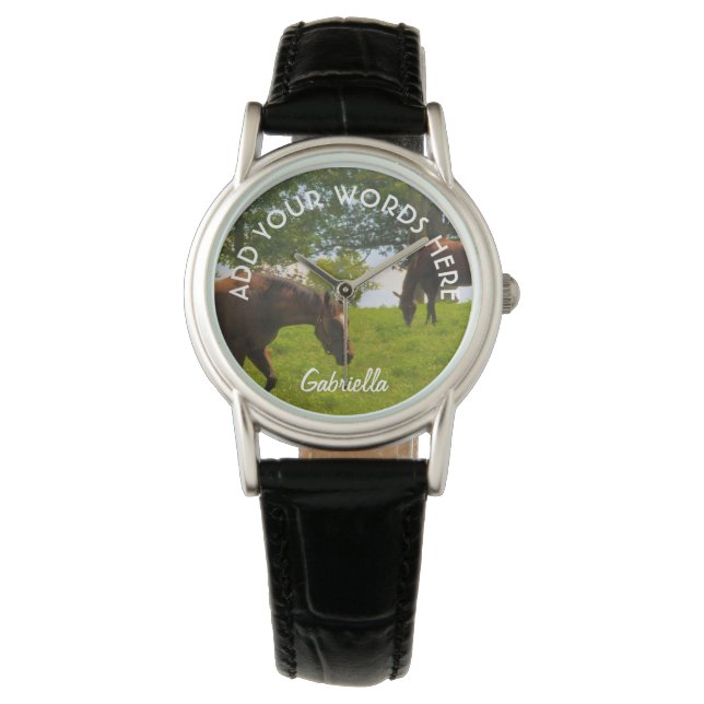 Gepersonaliseerd Horse Watch Horloge (Voorkant)