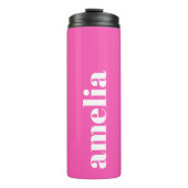 Gepersonaliseerd Hot Pink Monogram Thermosbeker (Voorkant)