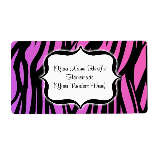 Gepersonaliseerd Hot Zebra Label (Voorkant)