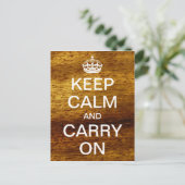 Gepersonaliseerd HOUD KALM en DRAAG VERDER - hout Briefkaart (Staand voorkant)