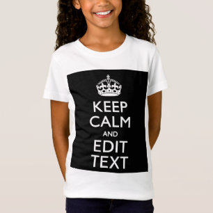 Gepersonaliseerd houd kalm en geef Tekst op Zwart T-shirt