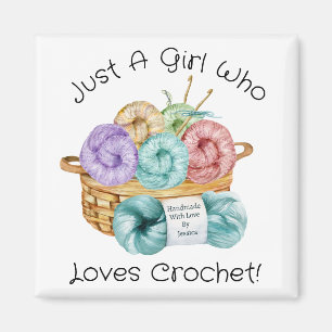 Gepersonaliseerd houdt van Crochet Magneet