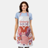 Gepersonaliseerd houdt van katten Schattige roze P Schort (Gedragen)