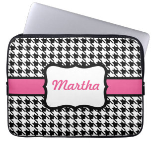 Gepersonaliseerd Houndstooth Laptop Hoesje Sleeve