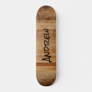 Gepersonaliseerd hout Rustisch land Bruin zwart   Skateboard