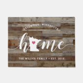 Gepersonaliseerd hout van de staat Minnesota voor  Deurmat (Voorkant)