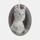 Gepersonaliseerd huisdier Mijn eerste Kerstmis Fot Glas Ornament (Voorkant links)