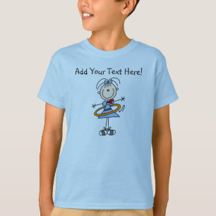 Gepersonaliseerd Hula Hoop Stick Figuur Girl T shi T-shirt