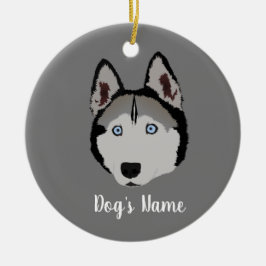 Gepersonaliseerd Husky Keramisch Ornament