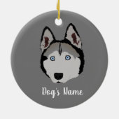 Gepersonaliseerd Husky Keramisch Ornament (Achterkant)