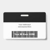 Gepersonaliseerd ID-label met streepjescode, logo Badge (Back)