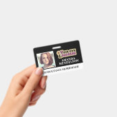 Gepersonaliseerd ID-label met streepjescode, logo Badge (Handheld)