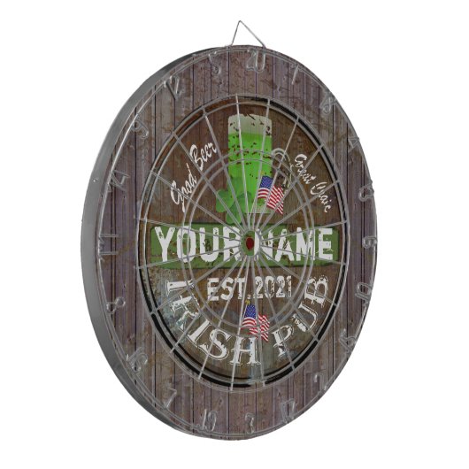Gepersonaliseerd Iers-Amerikaans gebarentaal Dart  Dartbord (Voorkant Links)