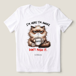 Gepersonaliseerd Ik ben hier Ik ben wakker Tri-Blend Shirt