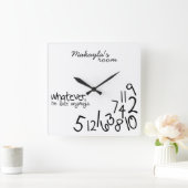 gepersonaliseerd - ik ben te laat vierkante klok (Huis)