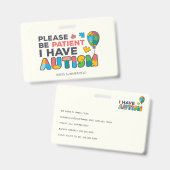 Gepersonaliseerd Ik Heb Autisme Badge (Voor- en achterkant)