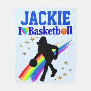 GEPERSONALISEERD IK HOU VAN BASKETBAL FLEECE DEKEN