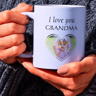 Gepersonaliseerd Ik hou van je Oma Kinder Fotonaam Koffiemok