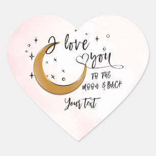 Gepersonaliseerd ik hou van jou naar de maan en te hart sticker
